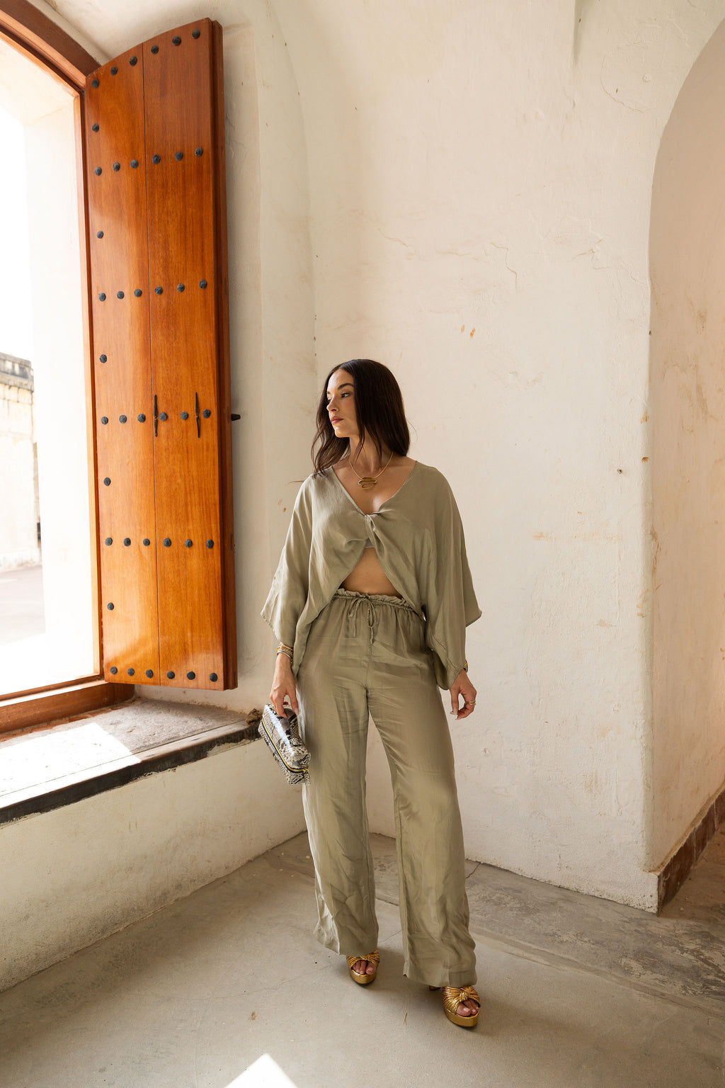 Drape Top Olive Green